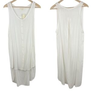 Painted Threads Ivory High-Low Button-Front Blouse